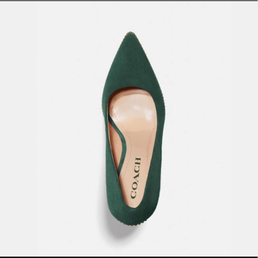 Coach Suede Waverly Pump in Jade - Picture 2 of 11